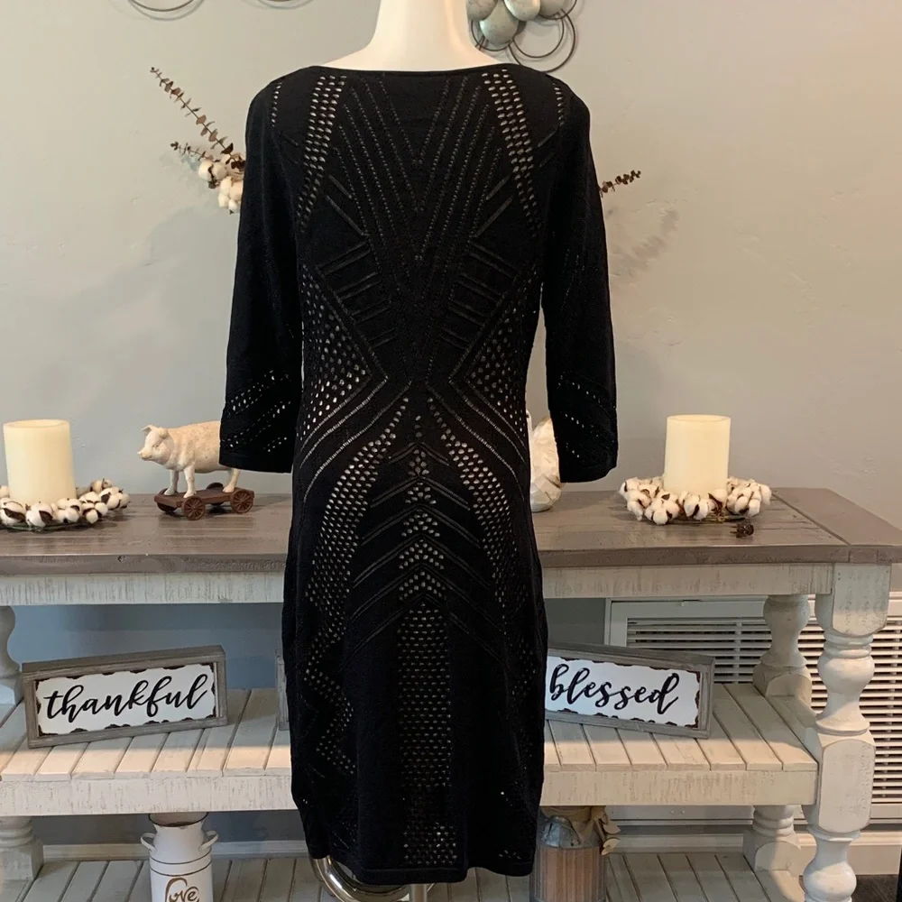 Calvin Klein Black 3/4 Sleeve Dress - Picture 4 of 5